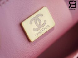 Túi Chanel Mini 8 Rectangular Flap Bag Màu Hồng Sakura Da Cừu 20CM Best Quality