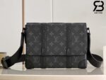 Túi LV Trunk Messenger Monogram Xám Đen Eclipse Canvas 24CM Best Quality