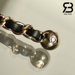 Túi Chanel 23C Classic Mini Square Pearl Crush Enamel & Gold Lambskin Flap Bag Đen 16CM Best Quality