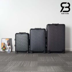 Vali Dior x Rimowa Cabin Suitcase Black Dior Oblique Aluminum Best Quality