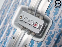 Vali Dior x Rimowa Cabin Suitcase Gradient Blue Dior Oblique Aluminum Best Quality