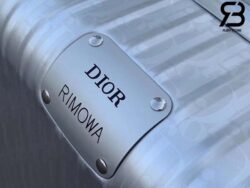 Vali Dior x Rimowa Cabin Suitcase Gray Dior Oblique Aluminum Best Quality