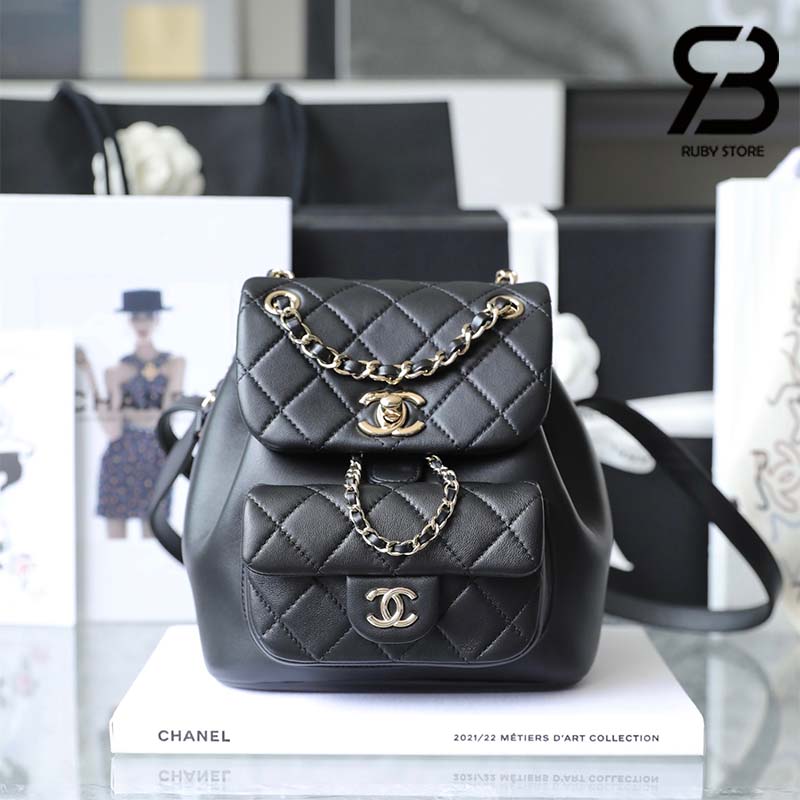 Ba Lô Chanel 22A Duma Backpack đen lambskin GHW best quality
