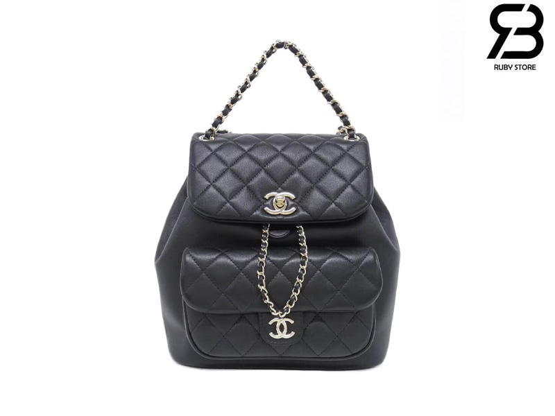 Ba Lô Chanel 22A Duma Backpack Màu Đen Lambskin GHW Best Quality