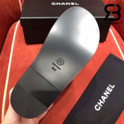 Dép Chanel 21C Black Caviar Round Logo Mule Silde Strap Dad Sandal Best Quality