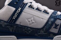 Giày Louis Vuitton LV Trainer Monogram Denim White Blue Siêu Cấp
