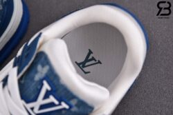 Giày Louis Vuitton LV Trainer Monogram Denim White Blue Siêu Cấp