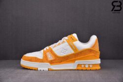 Giày Louis Vuitton LV Trainer Yellow Monogram Denim White Siêu Cấp
