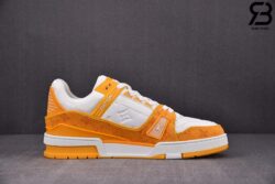 Giày Louis Vuitton LV Trainer Yellow Monogram Denim White Siêu Cấp