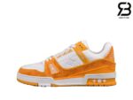 Giày Louis Vuitton LV Trainer Yellow Monogram Denim White Siêu Cấp