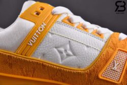 Giày Louis Vuitton LV Trainer Yellow Monogram Denim White Siêu Cấp