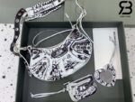 Túi Balenciaga Le Cagole XS Shoulder Bag Graffity Màu Trắng 26CM SHW Best Quality