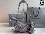 Túi Balenciaga Le Cagole Shoulder Bag Metallized In Silver Bạc 26CM SHW Best Quality