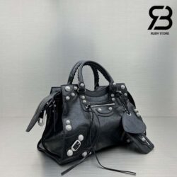 Túi Balenciaga Neo Cagole City Hand Bag With Rhinestone Màu Đen SHW 39CM Best Quality