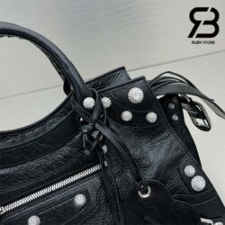 Túi Balenciaga Neo Cagole City Hand Bag With Rhinestone Màu Đen SHW 39CM Best Quality