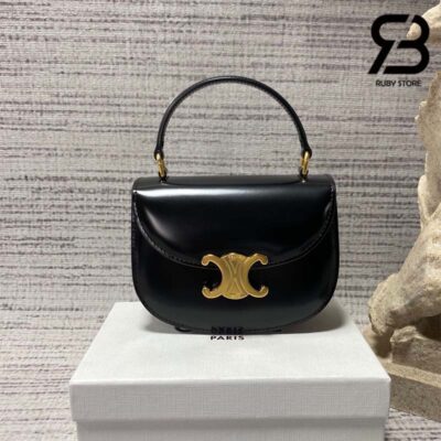 Túi Celine Mini Besace Triomphe In Shiny Calfskin đen best quality ...