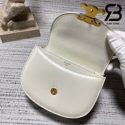 Túi Celine Mini Besace Triomphe In Shiny Calfskin Rice Trắng Best Quality