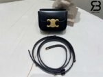 Túi Celine Mini Triomphe Bag In Shiny Calfskin Đen Best Quality