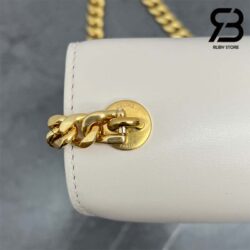 Túi Celine Teen Chain Besace Triomphe In Shiny Calfskin Rice Trắng Best Quality