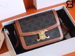 Túi Celine / Teen Triomphe Bag In Tromphe Canvas And Calfskin Tan Best Quality