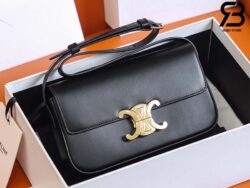 Túi Celine Triomphe Shoulder Bag In Đen Shiny Calfskin Best Quality