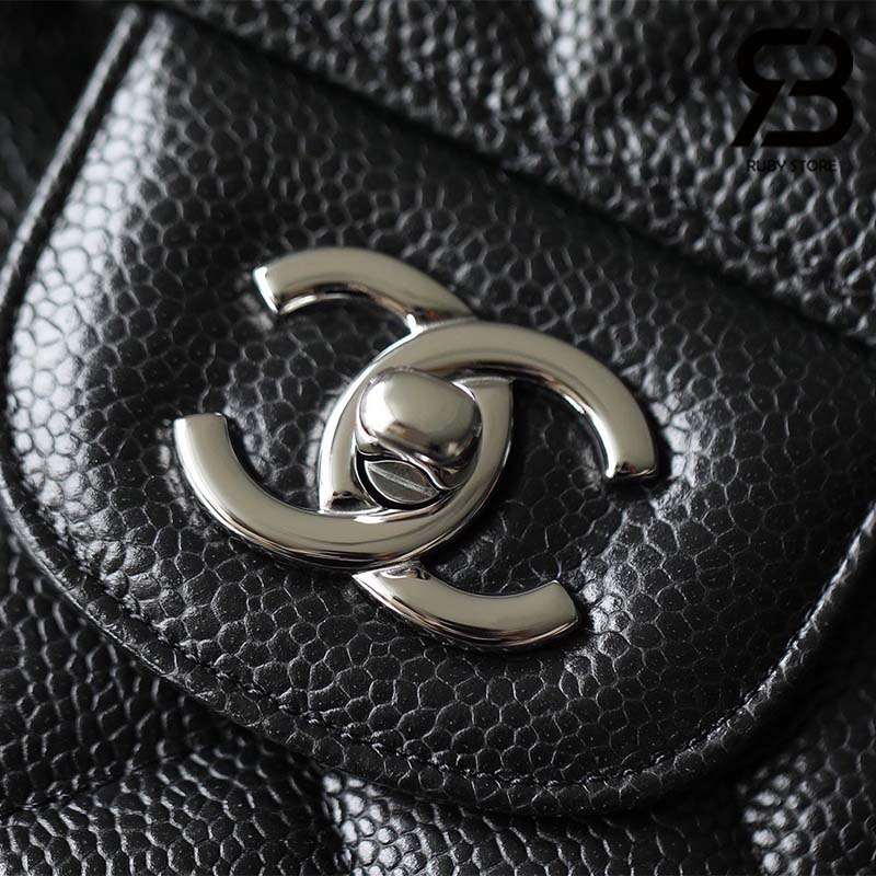 Túi Chanel Classic Large / Jumbo Màu Đen Caviar Khóa Bạc 30CM Best Quality