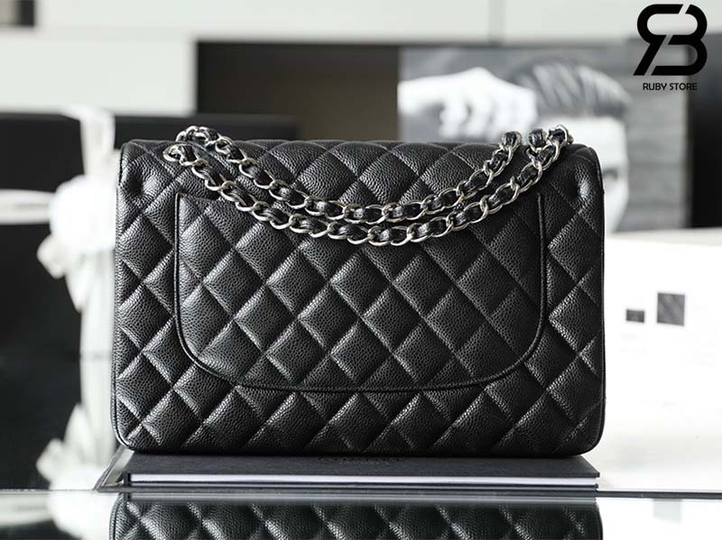 Chanel Black Quilted Lambskin Jumbo XL Vintage Classic Flap Bag Chanel  TLC