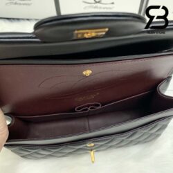 Túi Chanel Classic Large / Jumbo Màu Đen Lamskin Khóa Bạc 30CM Best Quality