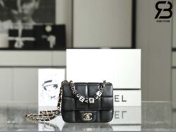 Túi Chanel 23C Classic Mini Square Flap Bag Màu Đen Lambskin 16CM Best Quality
