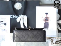 Túi Chanel Mini Flap Bag With Top Handle Màu Đen Lamskin Khóa Vàng 20CM Best Quality