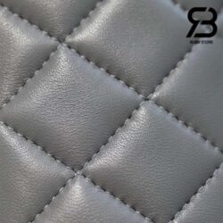 Túi Chanel Mini Flap Bag With Top Handle Màu Xám Lamskin Khóa Vàng 20CM Best Quality