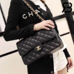 Túi Chanel Classic Large / Jumbo Màu Đen Caviar Khóa Vàng 30CM Best Quality