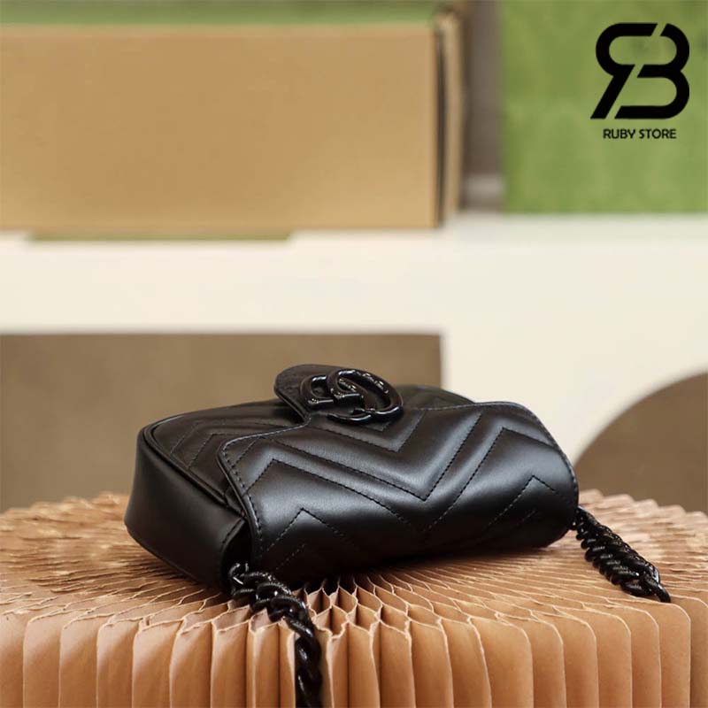 Túi Gucci GG Marmont Belt Bag Đen 16CM Best Quality
