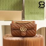 Túi Gucci GG Marmont Mini Matelassé Shoulder Bag Nâu Leather Best Quality