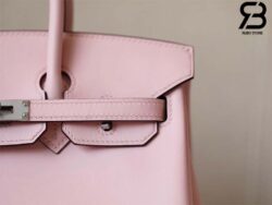 Túi Hermes Birkin 25 Hồng Sakura 3Q Da Swifl PHW Best Quality