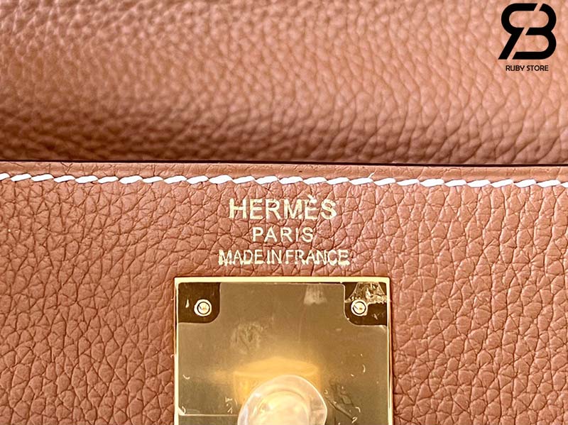 Túi Hermes Kelly 25 Gold Togo CK37 Khâu Tay Best Quality