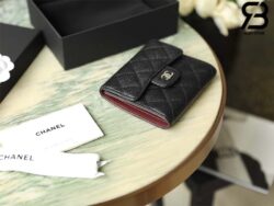 Ví Chanel Classic Flap Wallet Màu Đen Caviar khóa bạc Best Quality