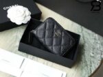 Ví Chanel Classic Zipped Coin Purse Màu Đen Caviar Khóa Bạc Best Quality