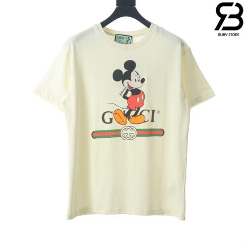 Áo thun Gucci Mickey màu kem siêu cấp | Ruby Luxury