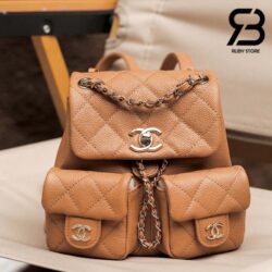 Ba Lô Chanel 23SS Mini Duma Backpack Màu Camel Da Caviar GHW Best Quality