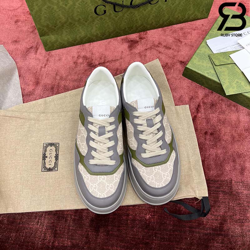 Giày Gucci GG Supreme Sneaker Grey Green Best Quality