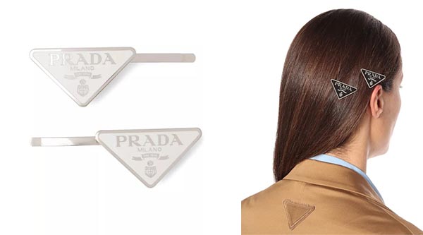 Kẹp tóc kim loại Prada