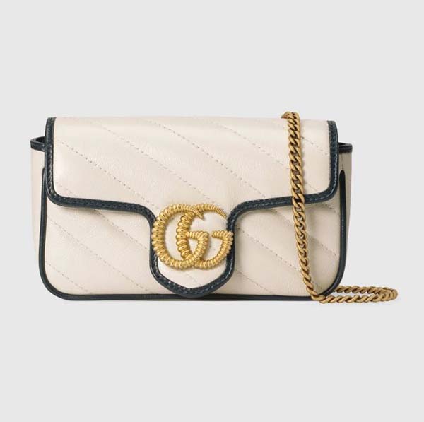 Túi siêu nhỏ Gucci GG Marmont màu trắng