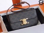 Túi Celine Triomphe Shoulder Bag In Tromphe Canvas And Calfskin Tan Best Quality