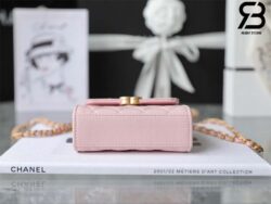 Túi Chanel 22B Extra Mini Handle Clutch With Chain Hồng Sakura Lambskin Best Quality