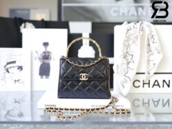 Túi Chanel 22B Mini Handle Clutch With Chain Đen Gold Lambskin Best Quality