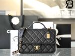 Chanel 22k Màu Đen Da Caviar Flap Bag with Top Handle GHW Best Quality
