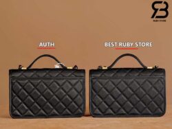 Chanel 22K Màu Đen Da Caviar Flap Bag with Top Handle GHW Best Quality