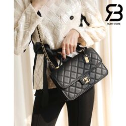 Chanel 22k Màu Đen Da Caviar Flap Bag with Top Handle GHW Best Quality