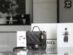 Chanel 22K Small Flap Bag with Top Handle GHW Màu Đen Da Caviar Best Quality